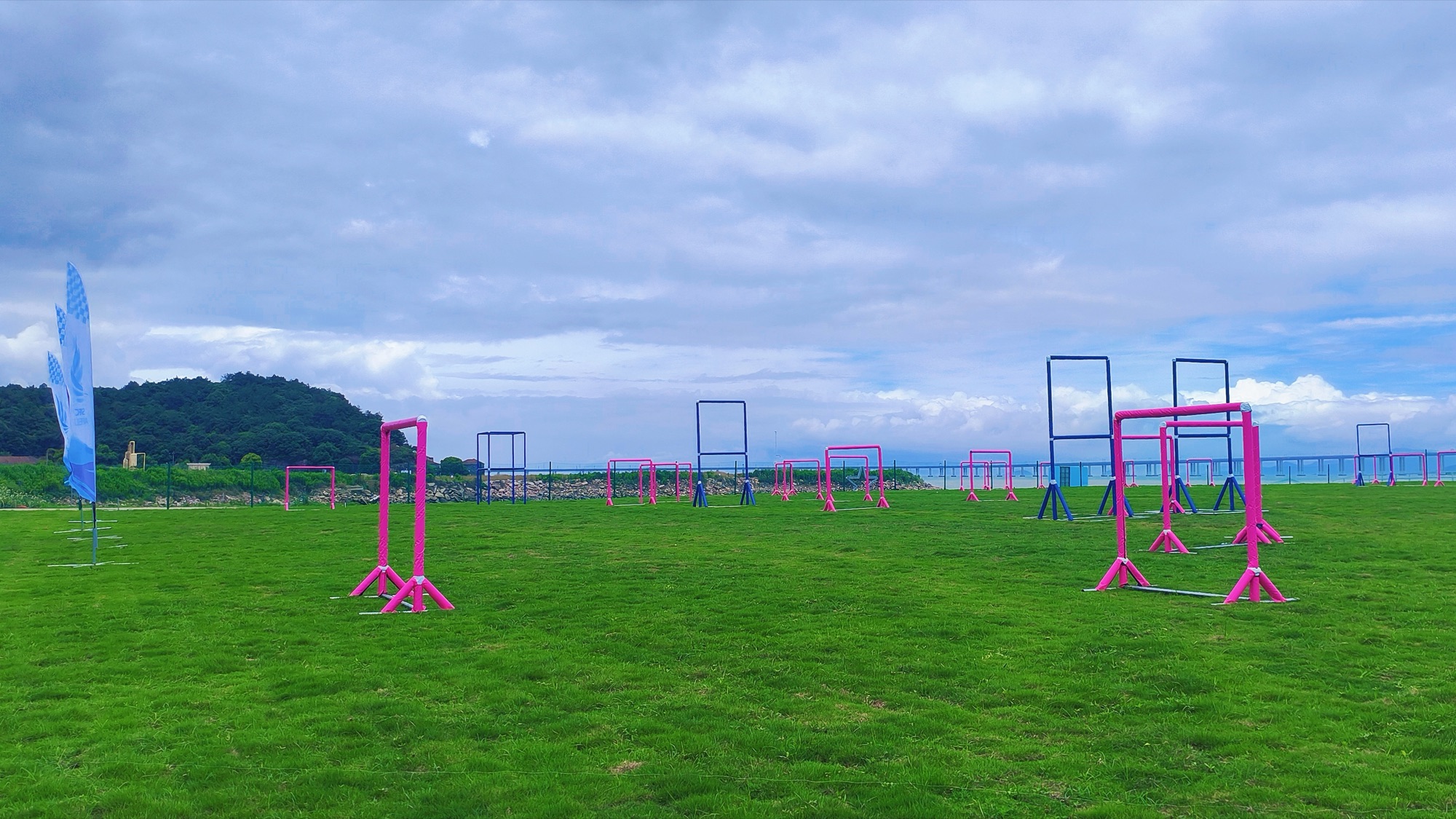 Outdoor drone racing and training course
