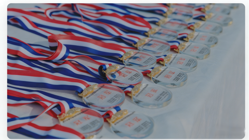Competition medals prepared for participants
